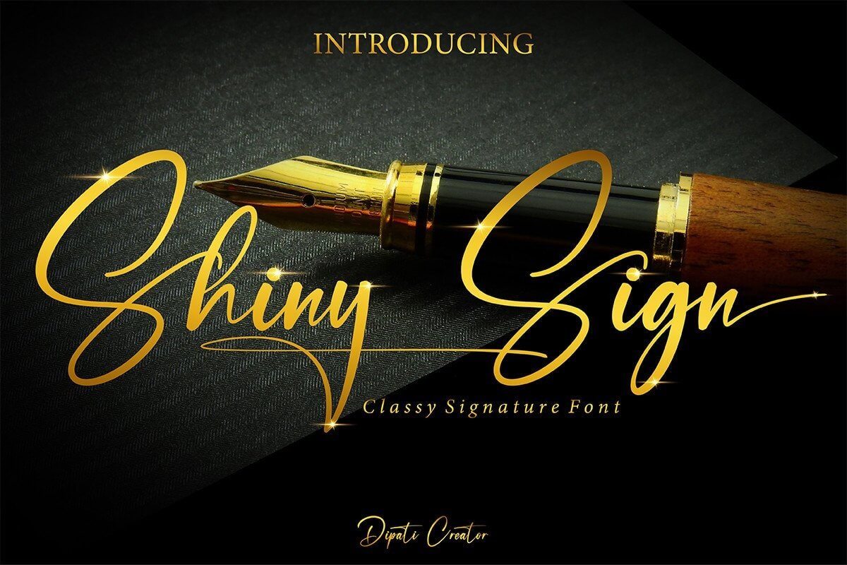 Shiny Sign Font Cool Fonts Guru